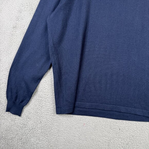Nordstrom Sweater Mens XL Navy Tech Smart Merino Wool Blend Thermolite 1/4 Zip - Picture 14 of 15